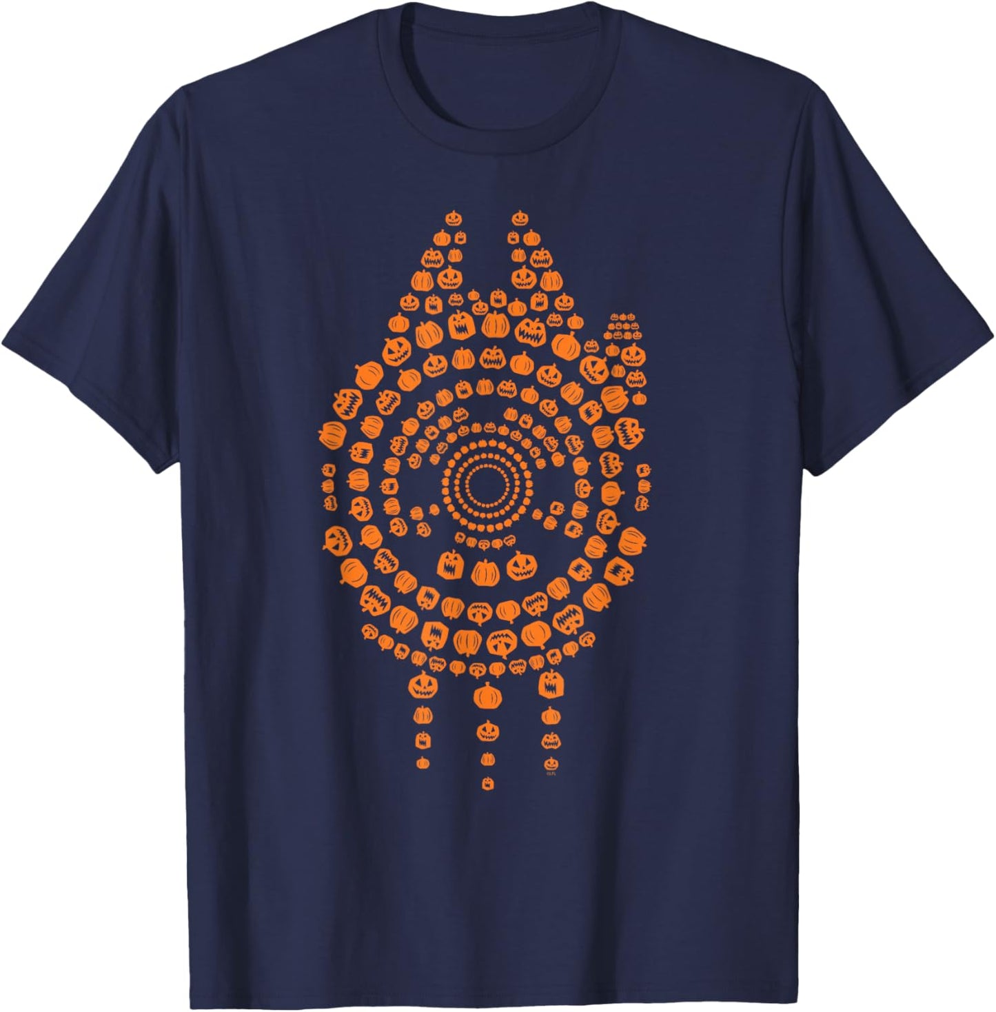 Star Wars Halloween Millennium Falcon Pumpkins T-Shirt - T-Shirt | Navy