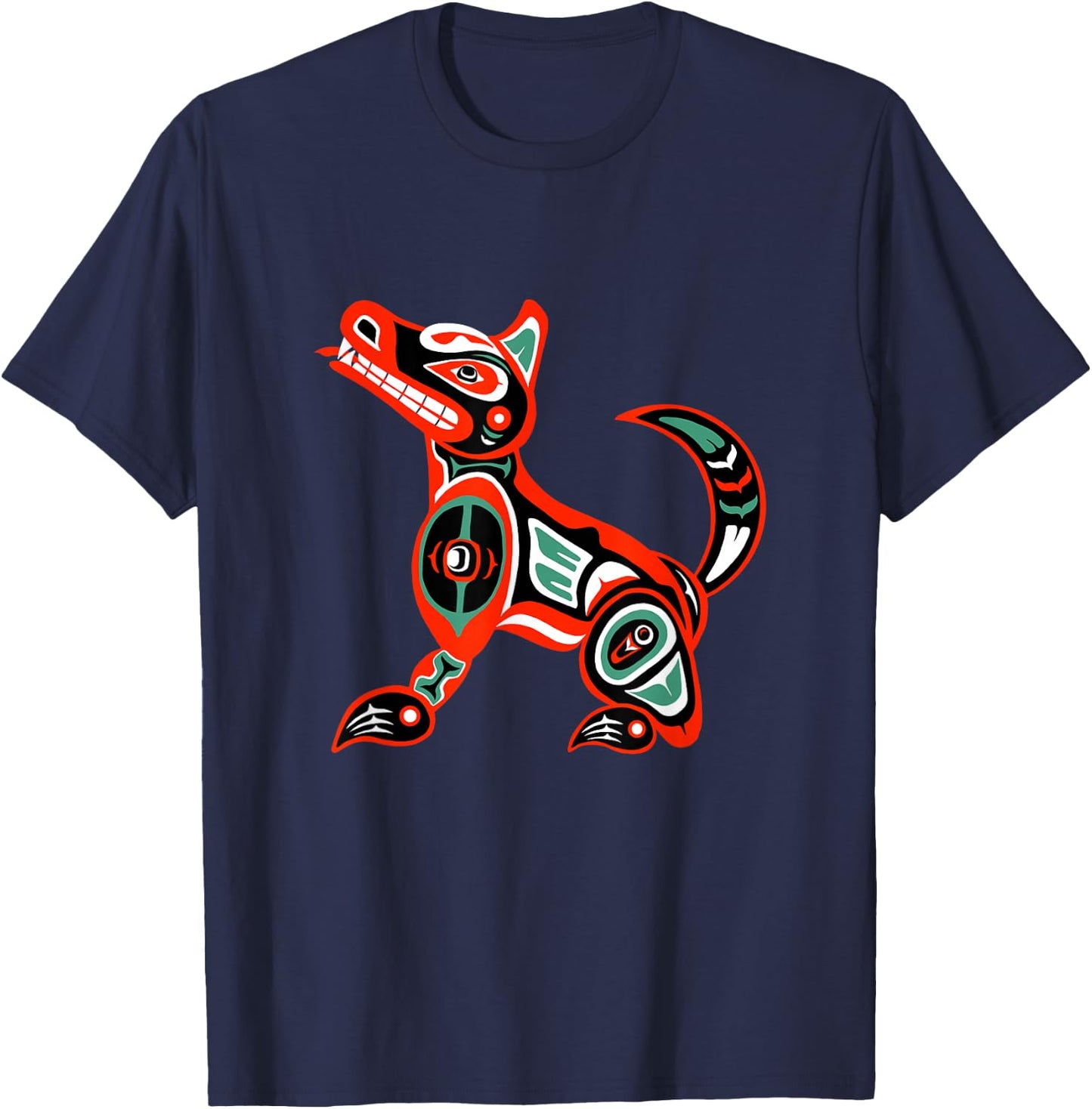 Haida art, Native American Style, Wolf Totem T-Shirt - T-Shirt | Navy