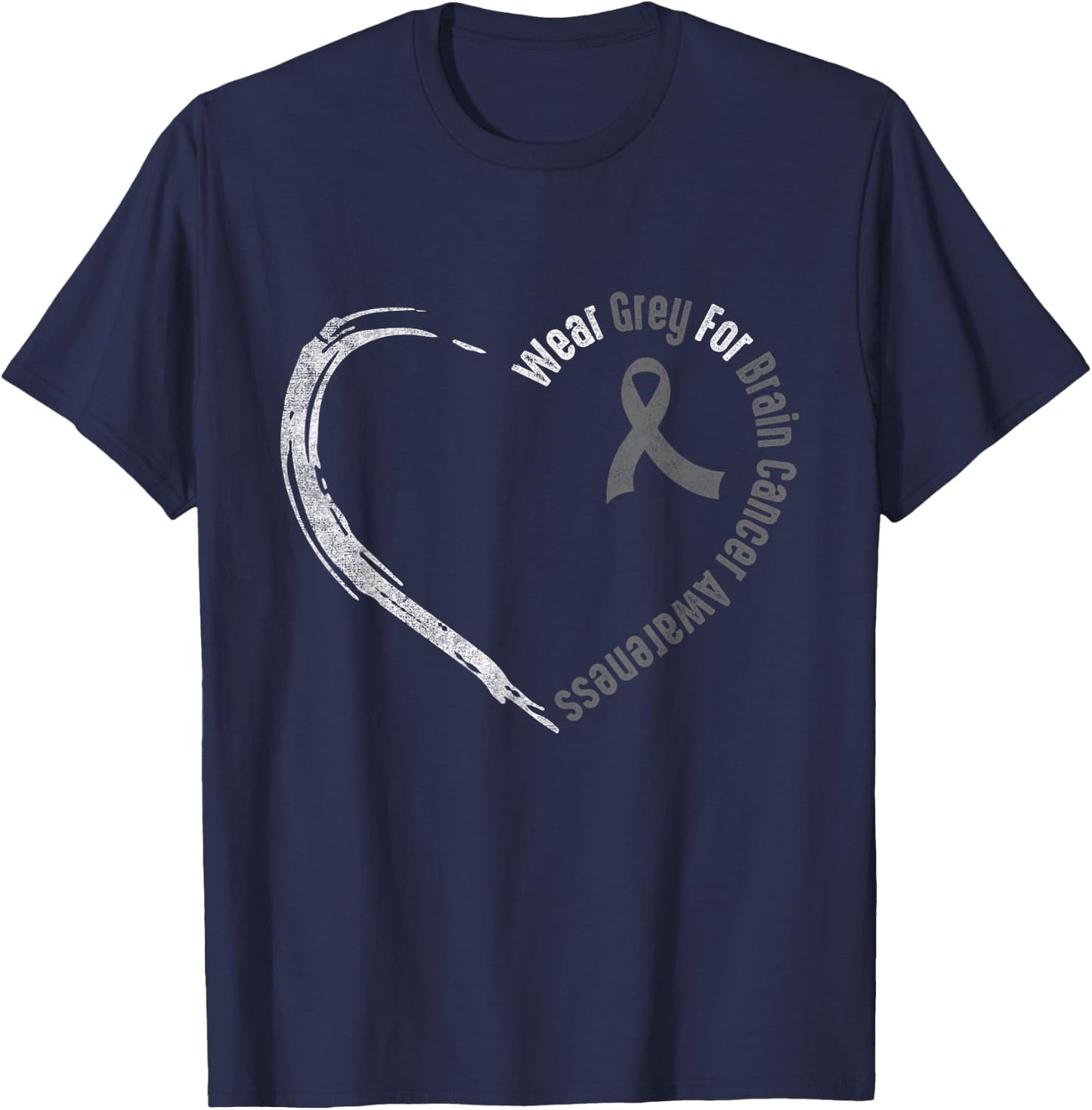 Wear Grey For Brain Cancer Awareness | Brain Tumor T-Shirt - T-Shirt | Navy