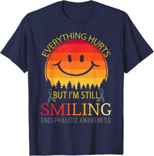 I'm still smiling Encephalitis Awareness T-Shirt - T-Shirt | Navy