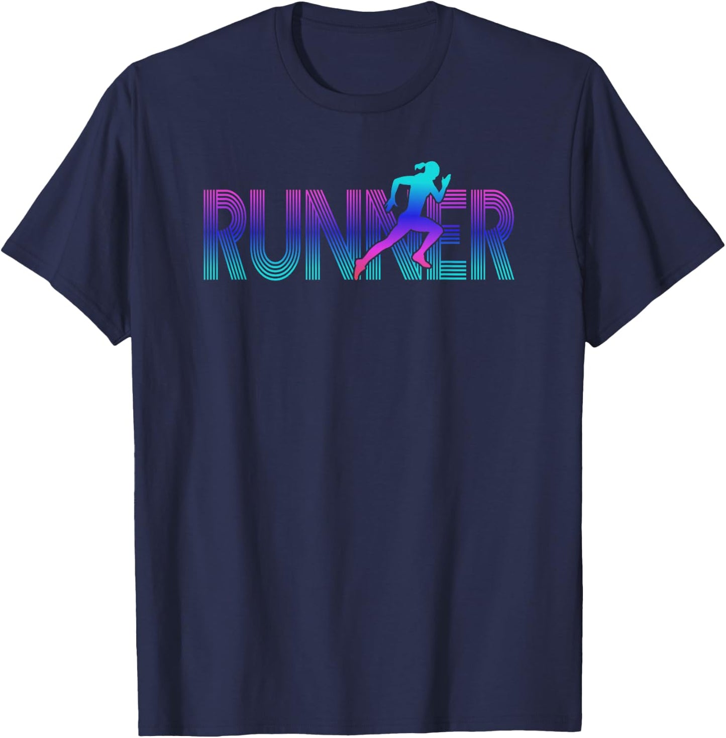RUNNER Track & Field Cross Country Female Marathon Running T-Shirt - T-Shirt | Navy