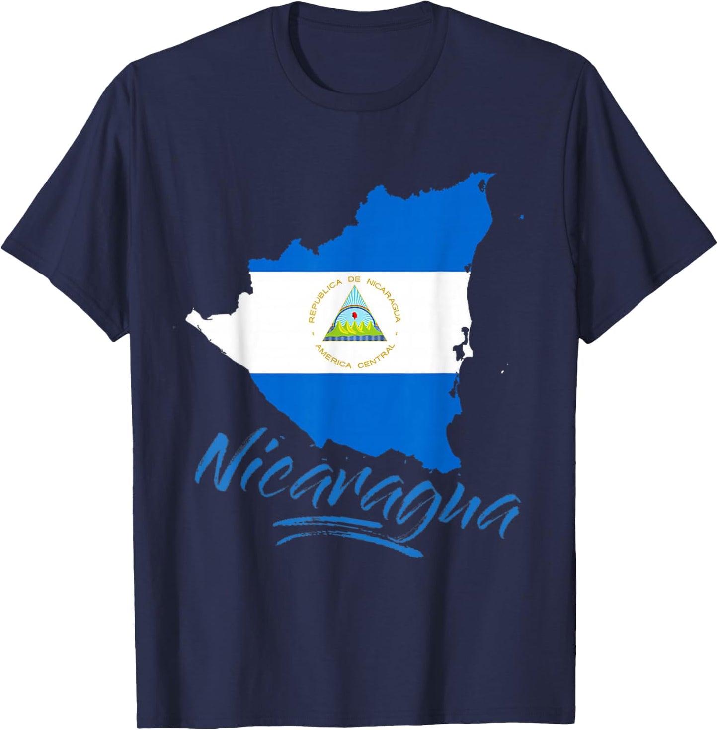 Nicaragua Blue Flag Men Women Kids De Nicaragua T-Shirt - T-Shirt | Navy