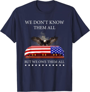 We Don't Know Them All But We Owe Them All Eagle USA Flag T-Shirt - T-Shirt | Navy