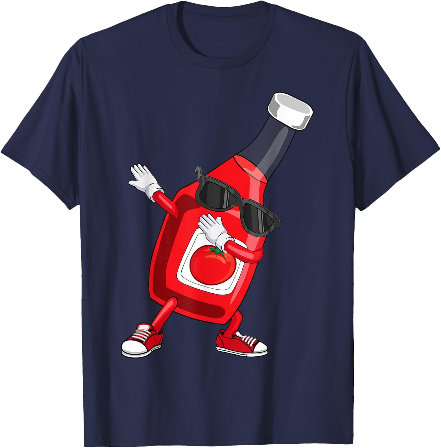 Funny Dabbing Ketchup Lover Gift Kids Boy Cute Condiment T-Shirt - T-Shirt | Navy