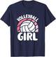 Volleyball Girl Cute Pink Volleyball Lover Women Girls T-Shirt - T-Shirt | Navy