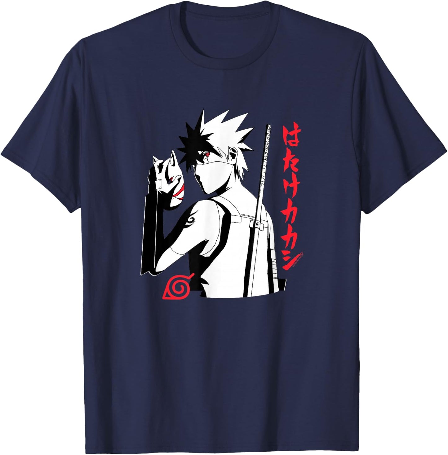 Naruto Shippuden Anbu Kakashi Sharingan Anime T-Shirt - T-Shirt | Navy