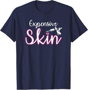Expensive Skin Tattoo Artist Machine Inked Skin Beards T-Shirt - T-Shirt | Navy