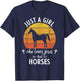 Just A Girl Who Loves Jesus And Horses Cute Christians Gift T-Shirt - T-Shirt | Navy