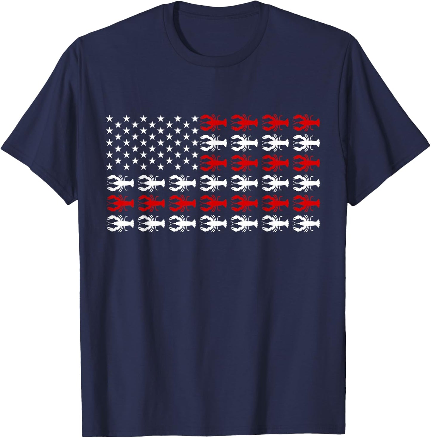 Vintage USA Flag Crawfish Season Crawfish Boil Party T-Shirt - T-Shirt | Navy