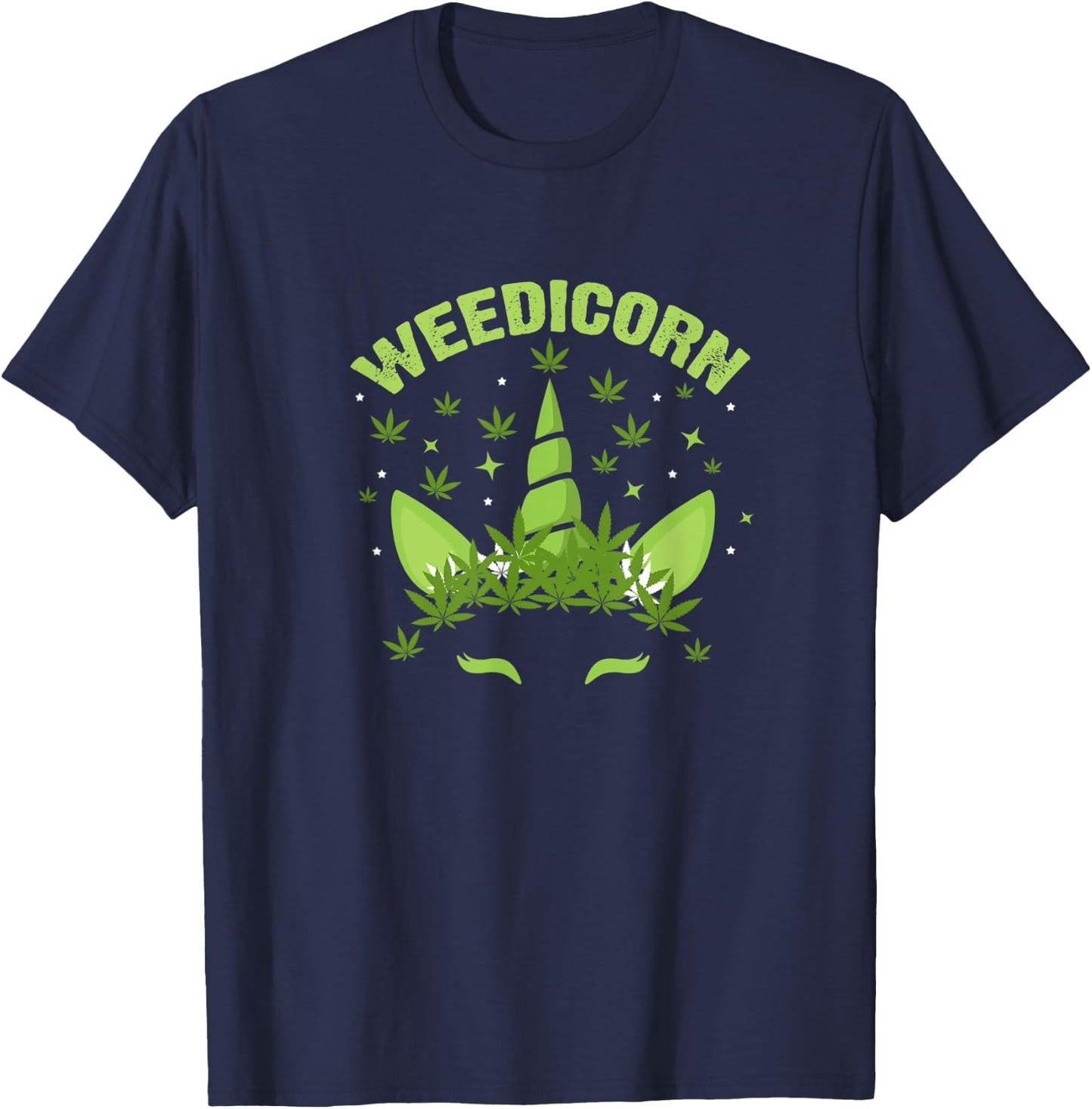 Weedicorn Weed Unicorn Marijuana Cannabis Funny Stoner 420 T-Shirt - T-Shirt | Navy