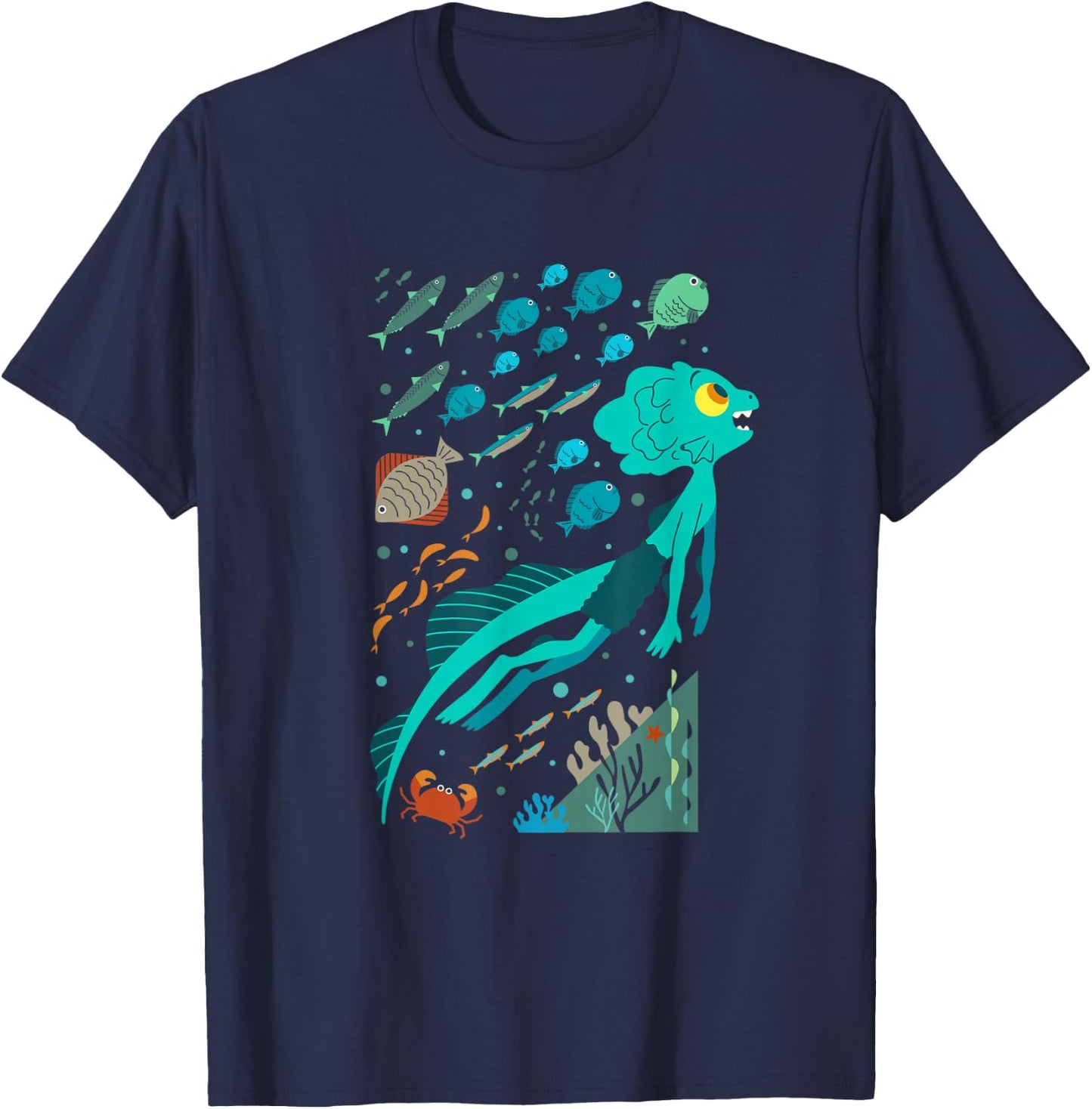 Disney Pixar Luca Swimming with Fishes T-Shirt - T-Shirt | Navy