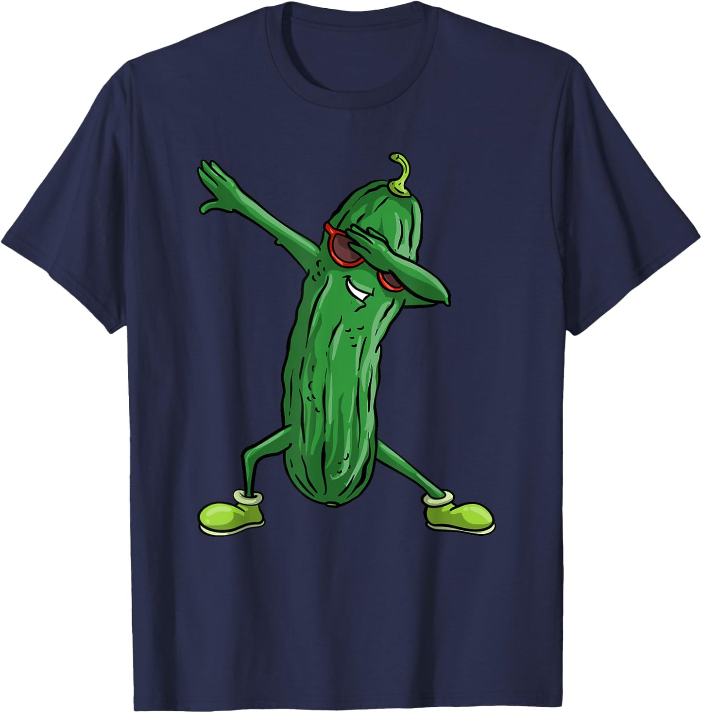 Funny Dabbing Pickle Gift | Cute Dancing Cucumber Men Women T-Shirt - T-Shirt | Navy