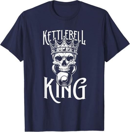 Kettebell Skull Workout Exercise Kettleball Kettlebell King T-Shirt - T-Shirt | Navy
