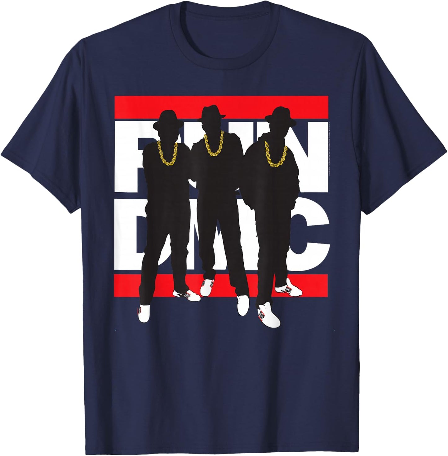 Run DMC Official Silhouette Band Small T-Shirt - T-Shirt | Navy