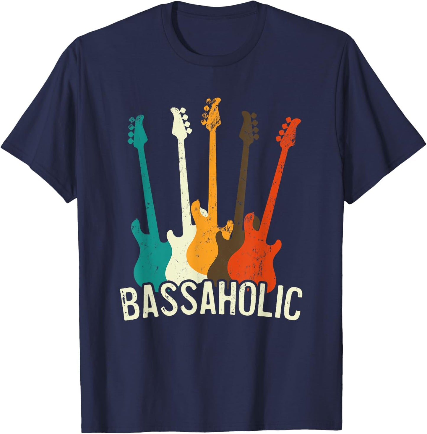 Bass Guitar Player Bassaholic Bass Player Guitarist T-Shirt - T-Shirt | Navy