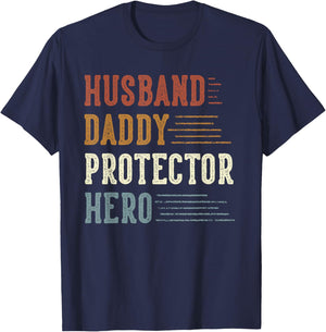 Husband Daddy Protector Hero Gifts for Dad Father's Day T-Shirt - T-Shirt | Navy