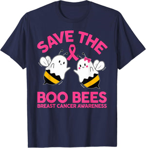 Save The Boobees Boo Bees Breast Cancer Halloween Women T-Shirt - T-Shirt | Navy