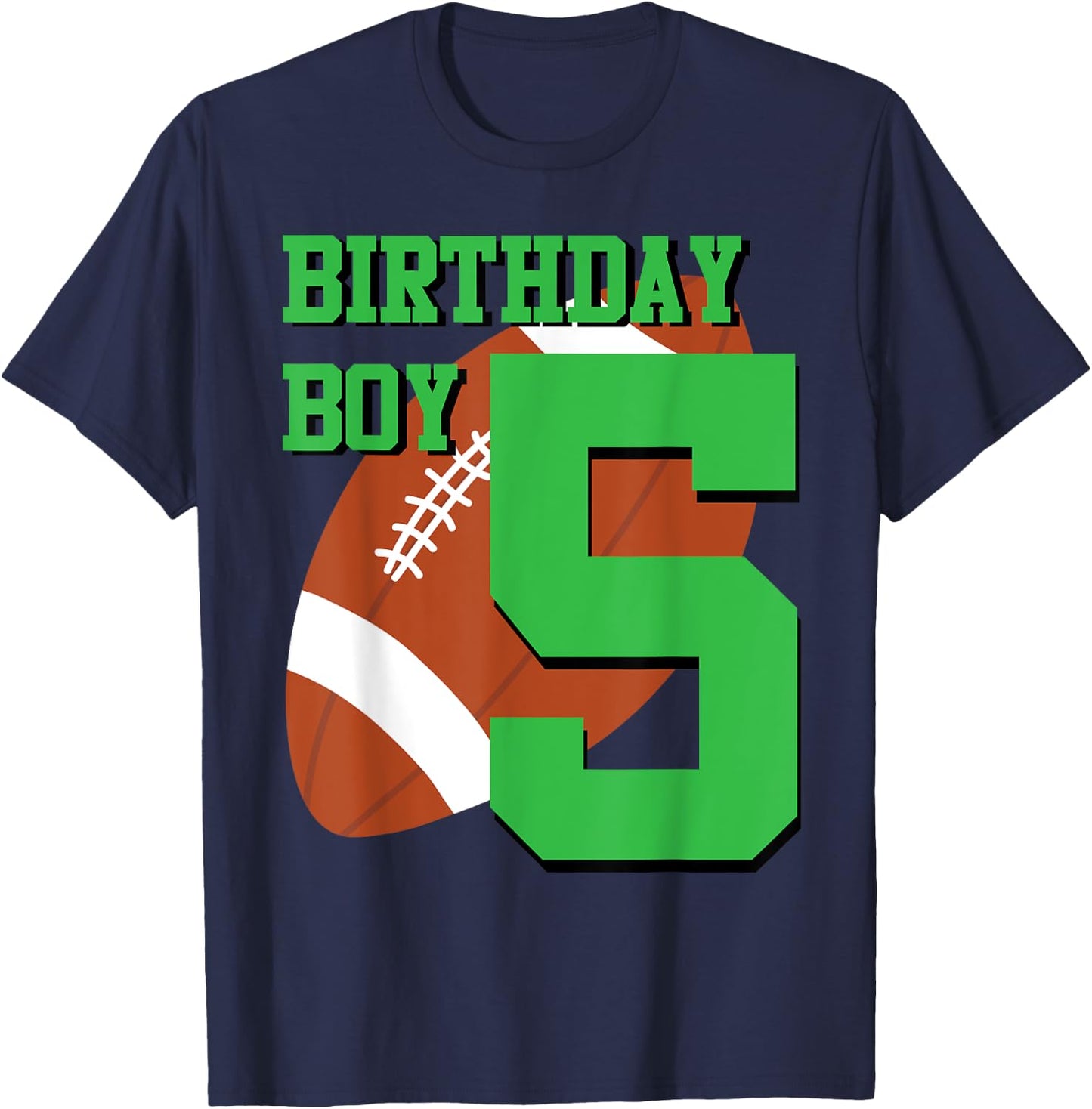 5th Birthday Football Boy | 5 year old Field Players T-Shirt - T-Shirt | Navy