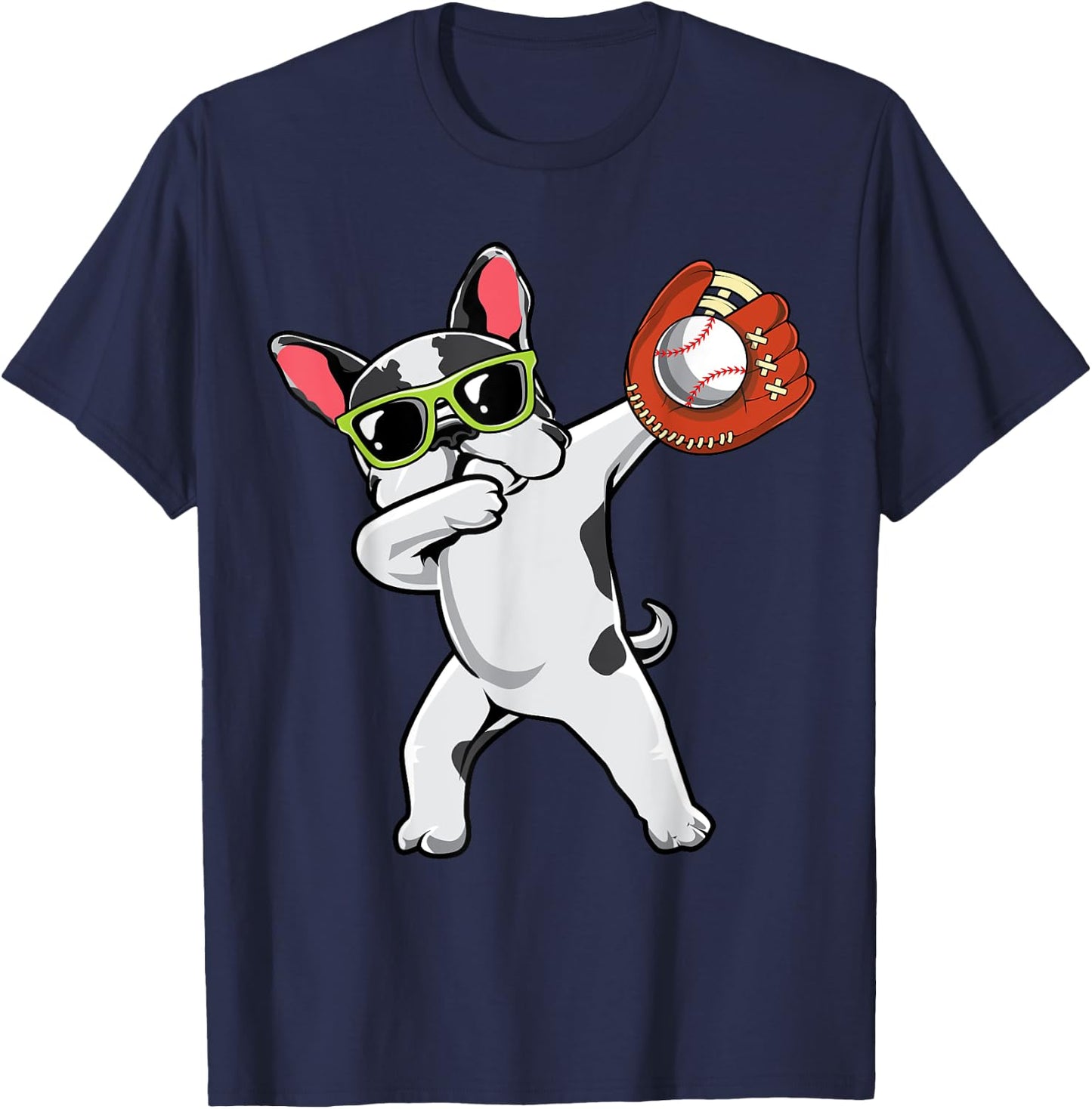 Dabbing French Bulldog Cute Frenchie Dab Baseball Boys Gifts T-Shirt - T-Shirt | Navy