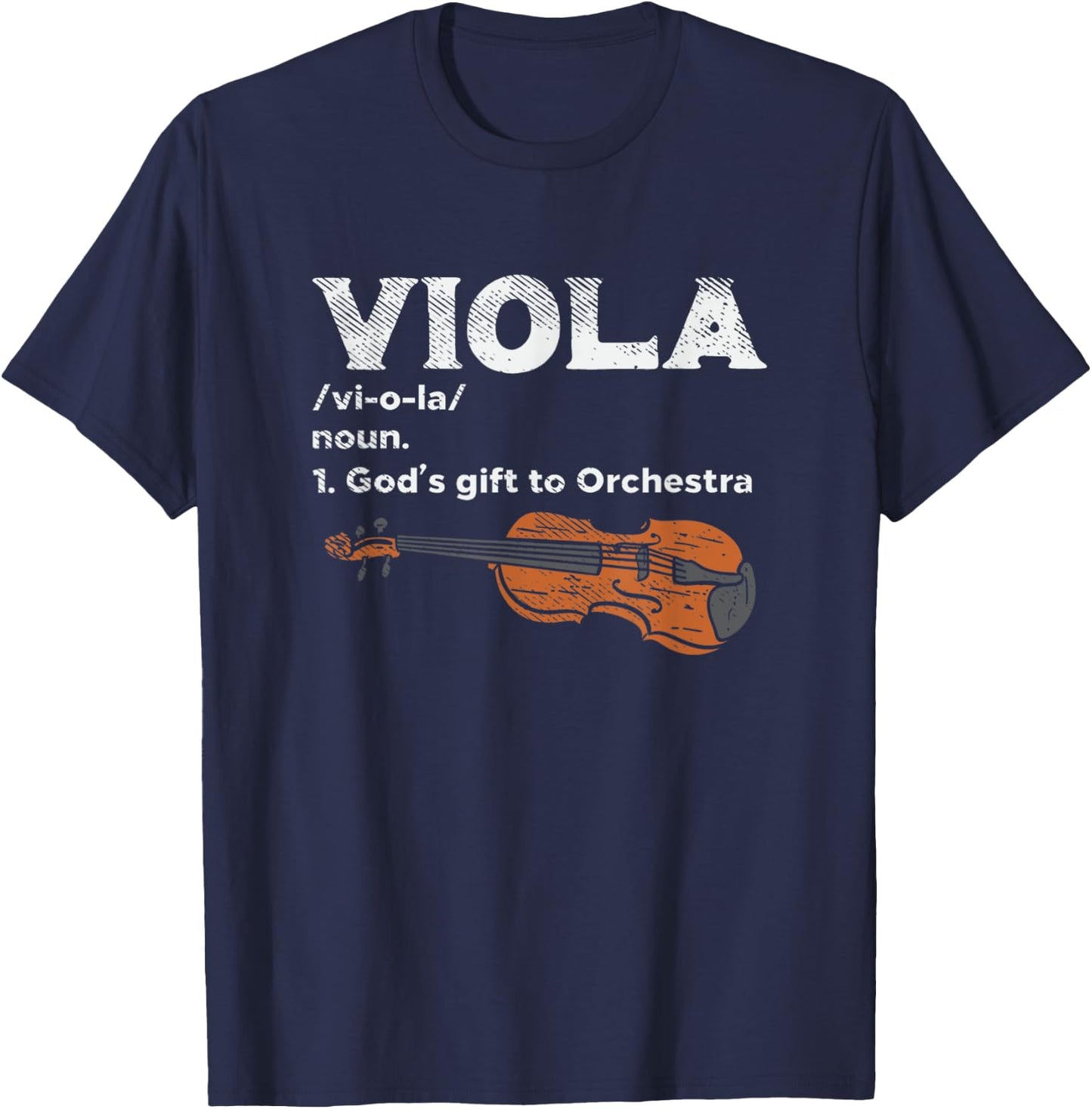 Viola God's Gift to Orchestra - Viola Instrument T-Shirt - T-Shirt | Navy
