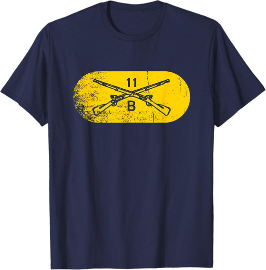 11 Bravo 11B Infantry Infantryman Grunt US Army Combat Team T-Shirt - T-Shirt | Navy