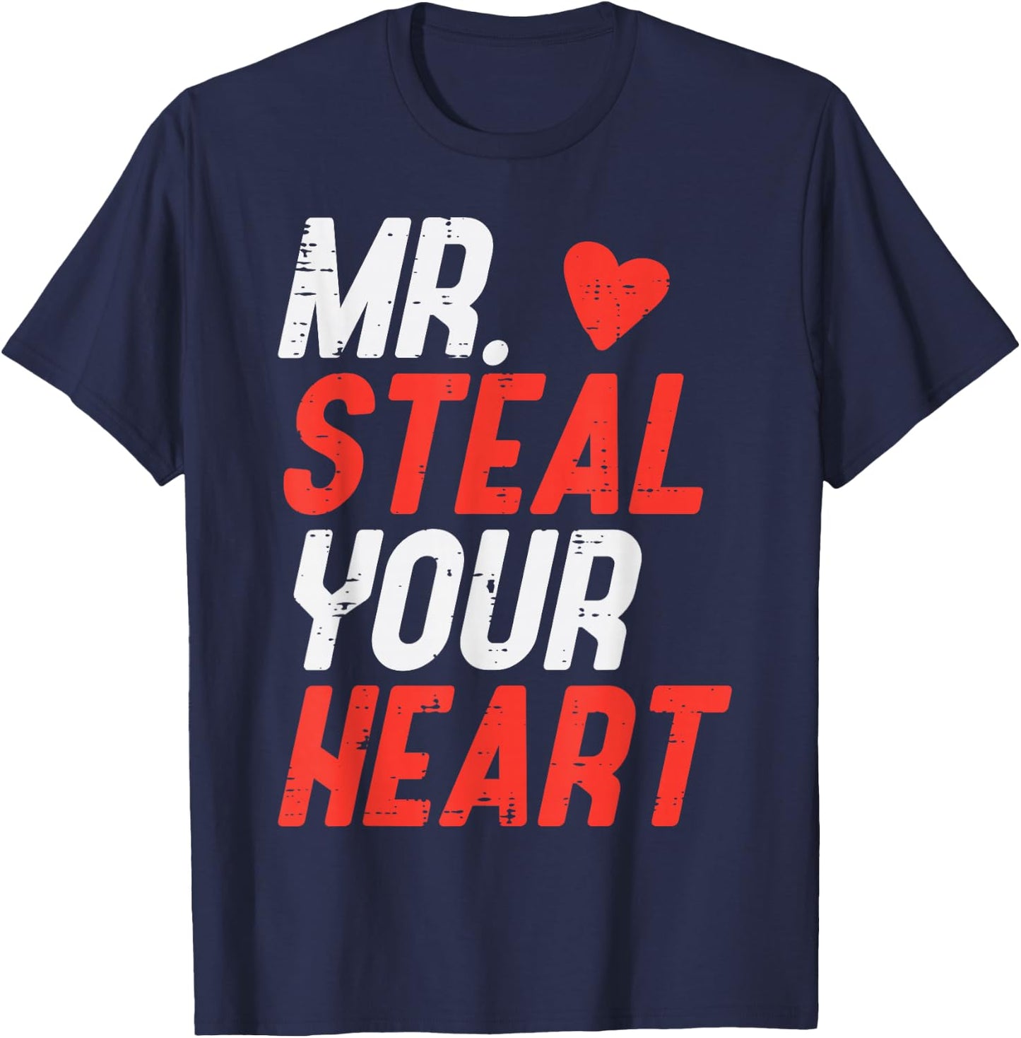 Valentines Day Mr Steal Your Heart Boys Kids Toddler Youth T-Shirt - T-Shirt | Navy