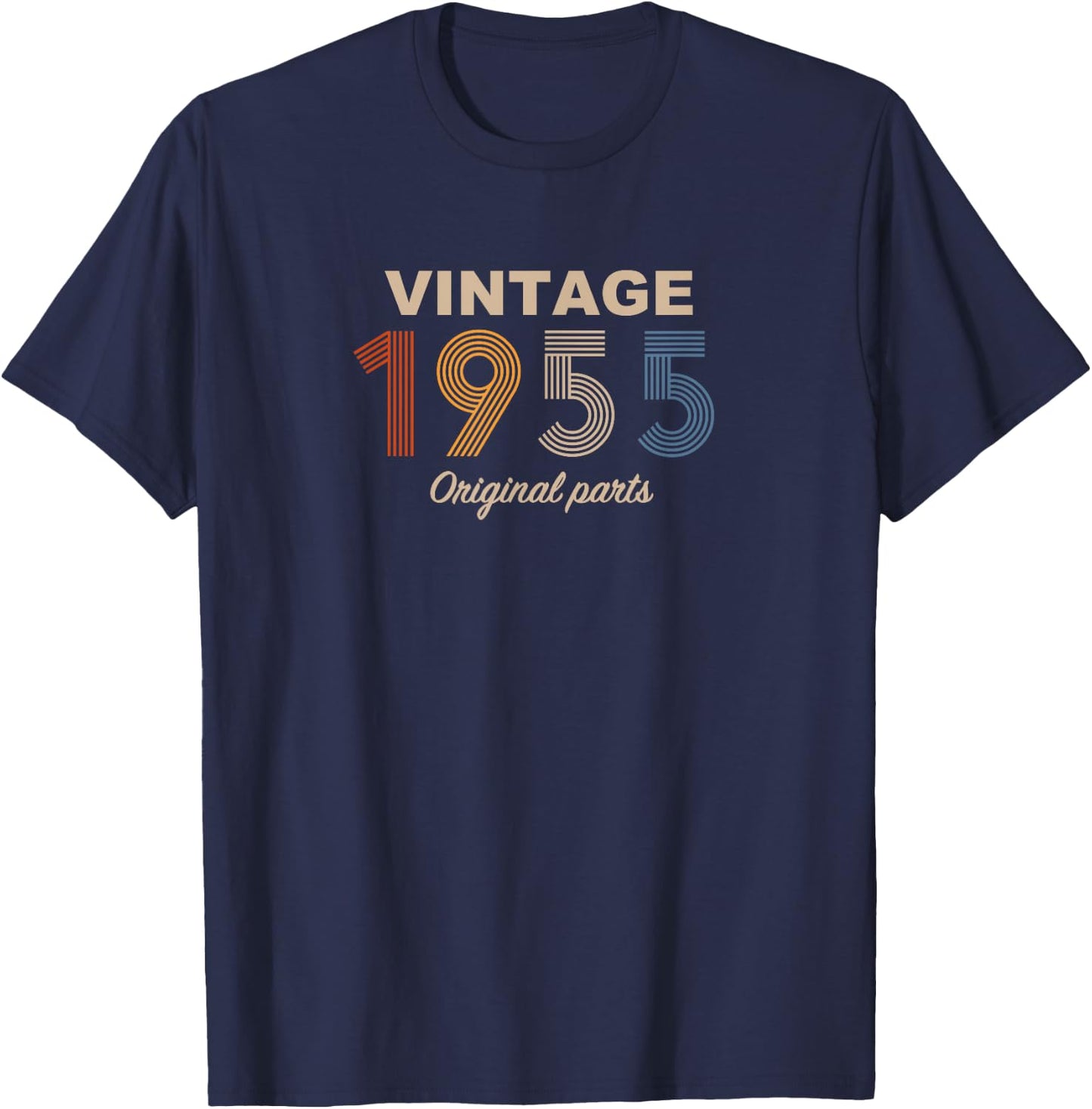 Retro 70 Years Vintage 1955 Original Parts 70th Birthday T-Shirt - T-Shirt | Navy