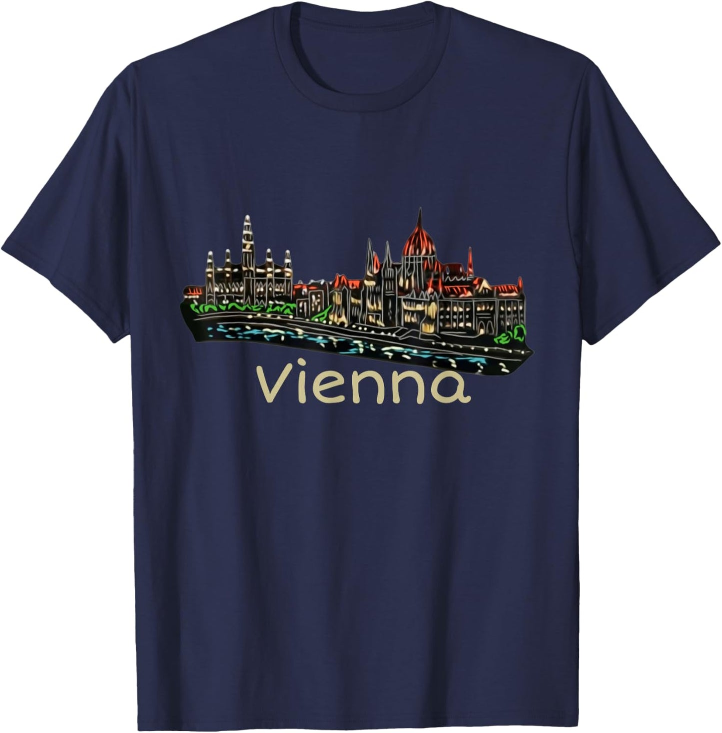 Souvenir Vintage Vienna Lover Old Vienna Vienna Sights T-Shirt - T-Shirt | Navy