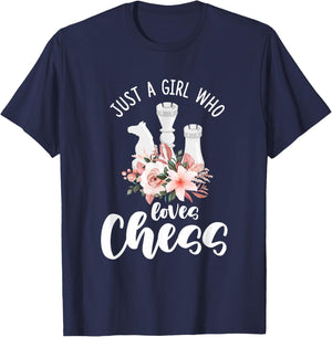 Just a Girl Who Loves Chess T-Shirt - T-Shirt | Navy