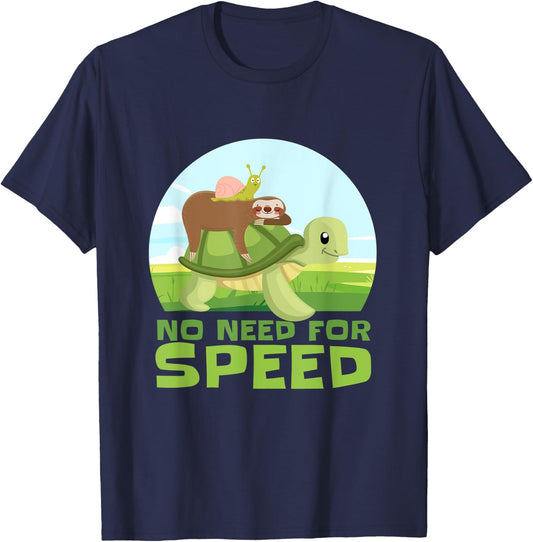 Funny Slow Moving Sloth Turtle Snail T-Shirt - T-Shirt | Navy
