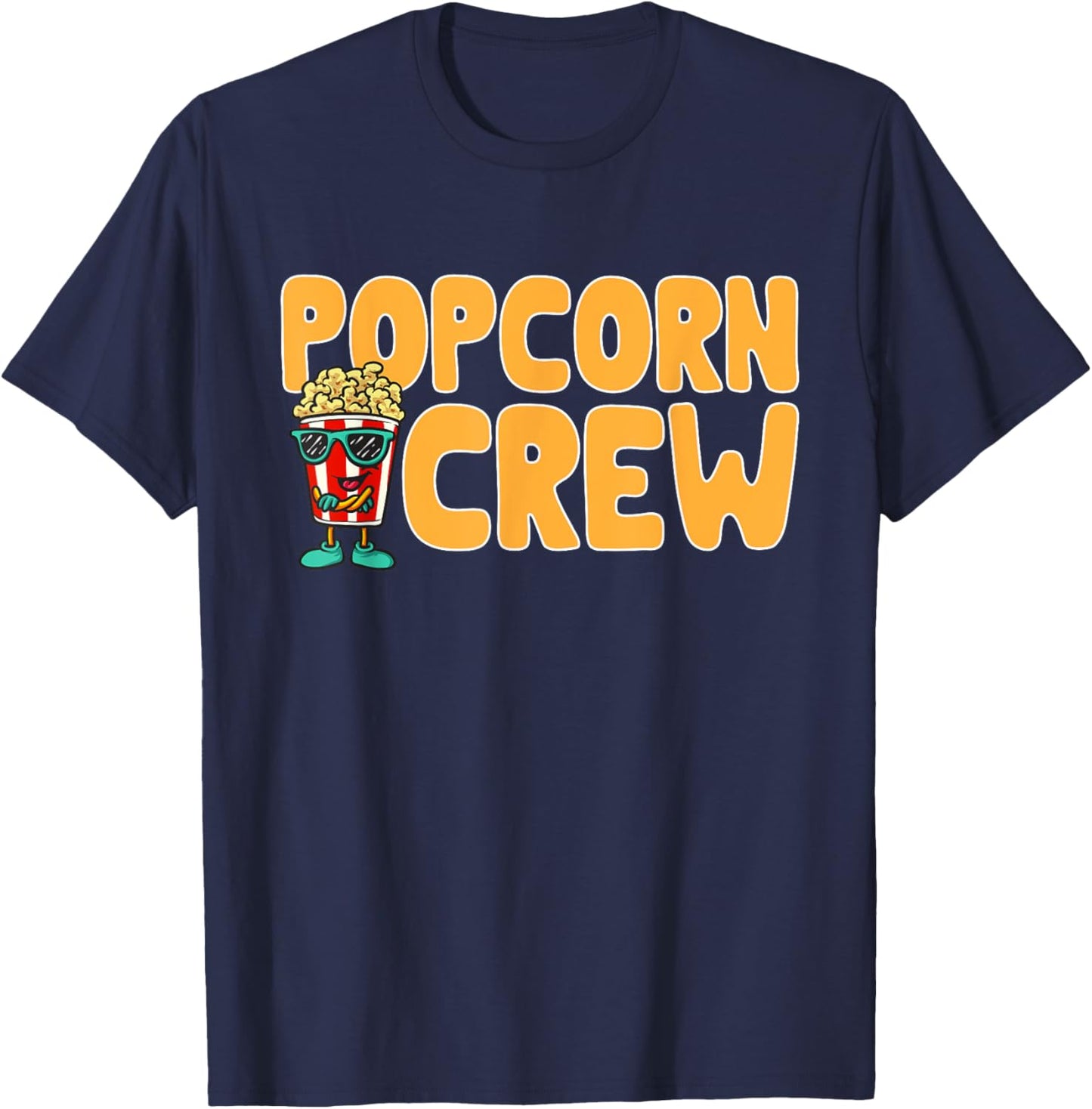 Popcorn Crew Movie Night Snack Popcorn T-Shirt - T-Shirt | Navy