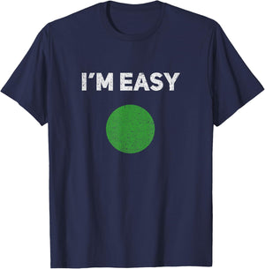 I'm Easy Green Skiing Circle Snowboard Vintage T-Shirt - T-Shirt | Navy