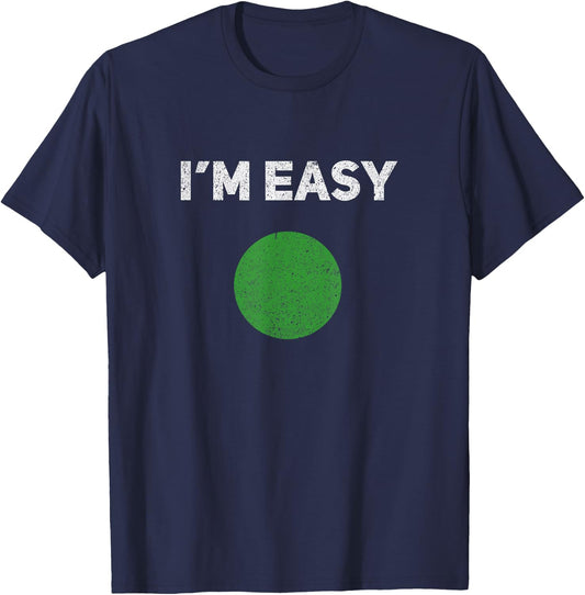 I'm Easy Green Skiing Circle Snowboard Vintage T-Shirt - T-Shirt | Navy