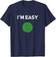 I'm Easy Green Skiing Circle Snowboard Vintage T-Shirt - T-Shirt | Navy