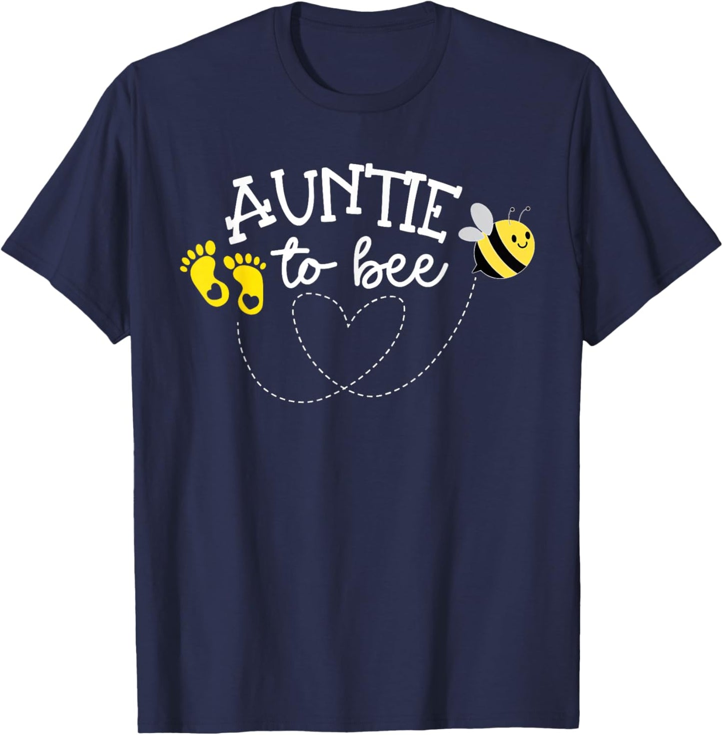 Auntie to Bee Pregnancy Announcement Baby Shower T-Shirt - T-Shirt | Navy