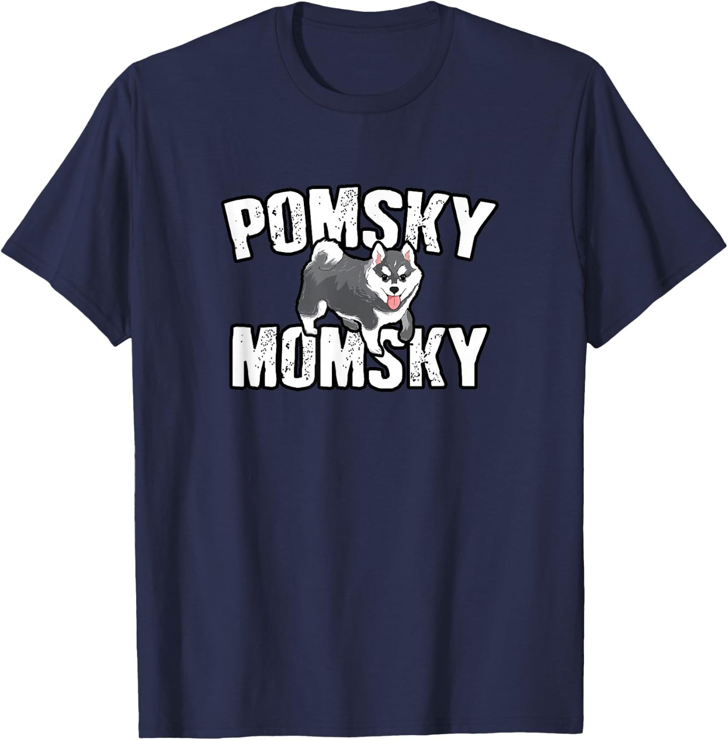 Pomsky Momsky Gift T-Shirt - T-Shirt | Navy