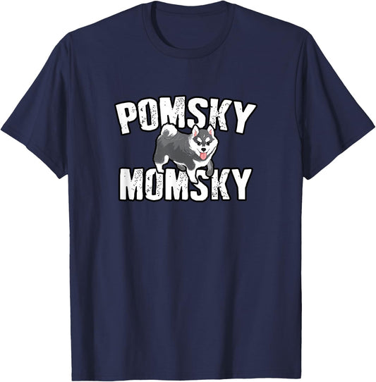 Pomsky Momsky Gift T-Shirt - T-Shirt | Navy