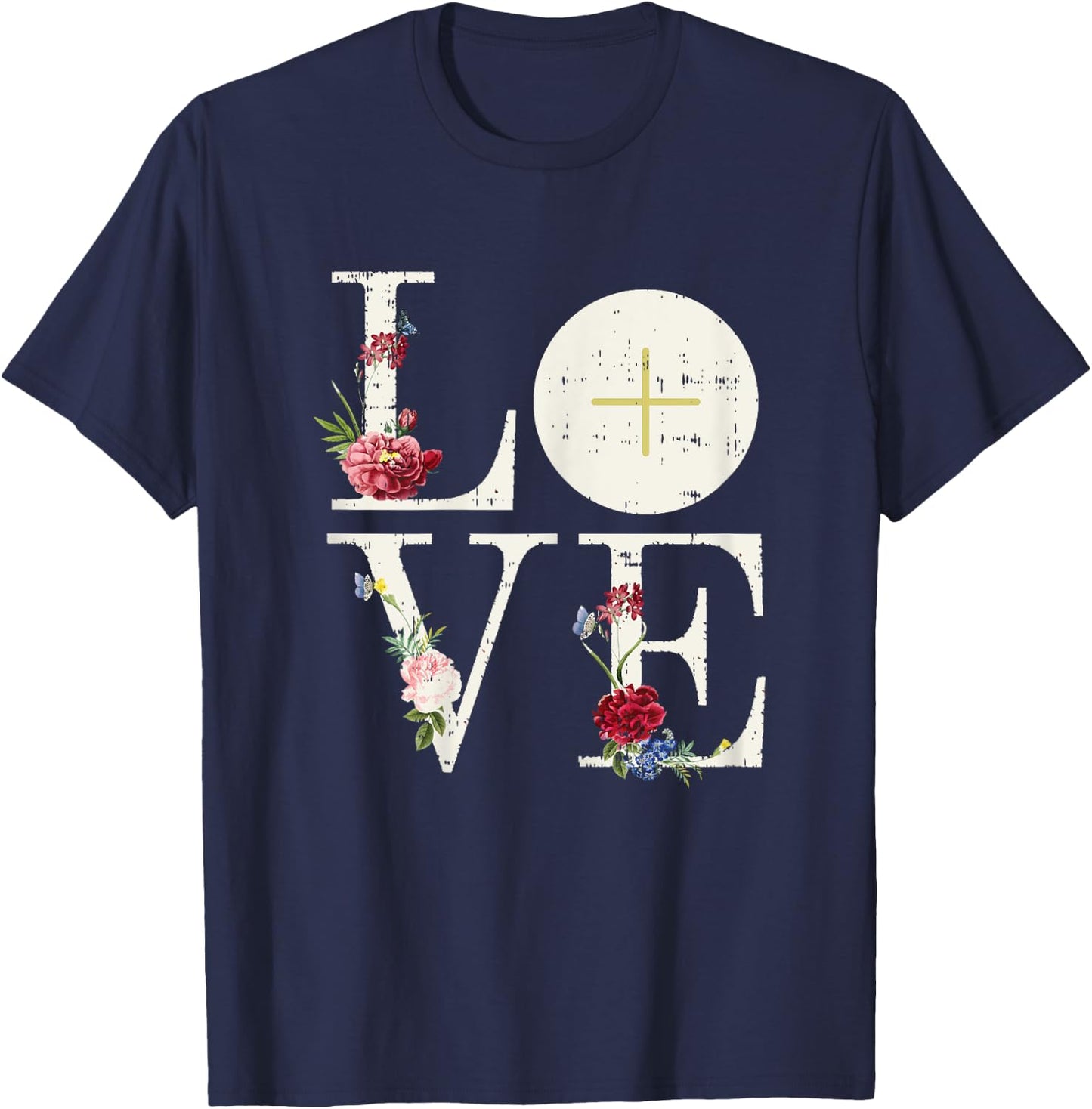 Love Eucharist First Holy Communion Christian Catholic Gift T-Shirt - T-Shirt | Navy