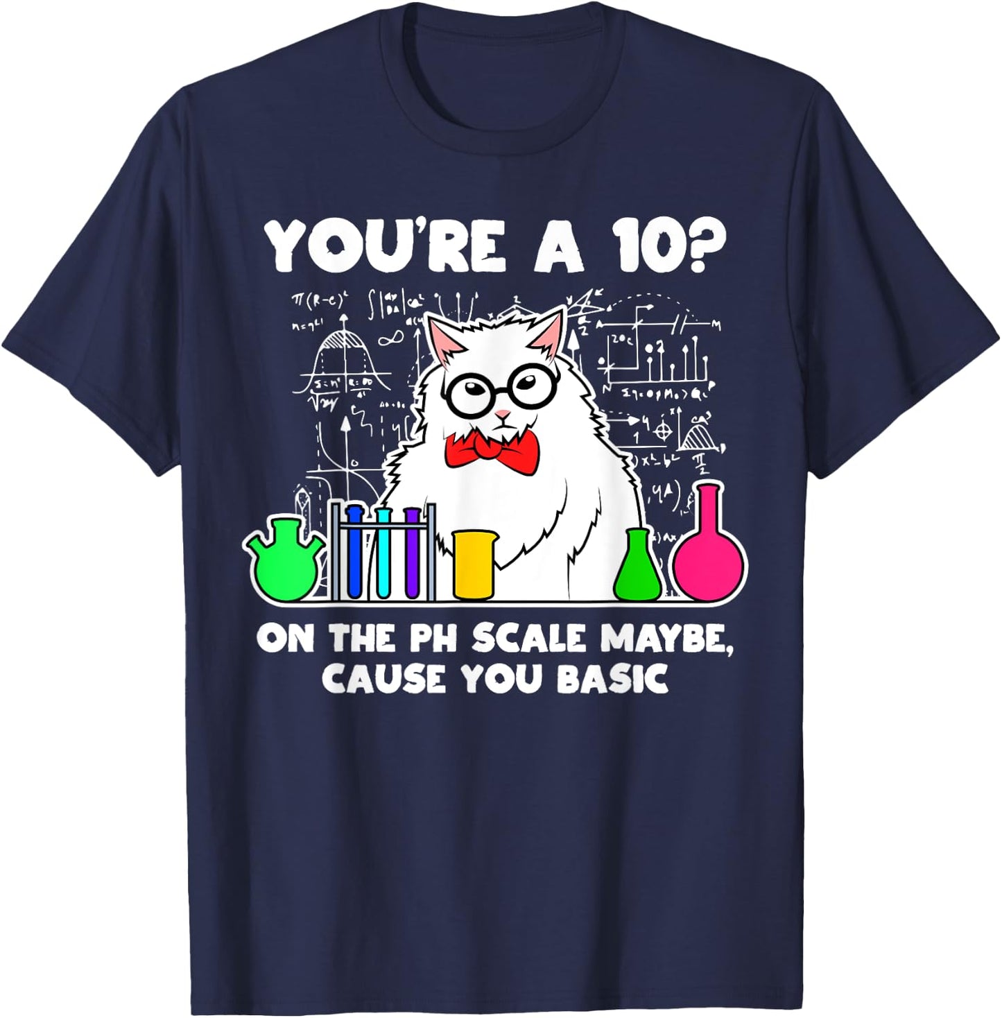 Funny Meme Cats Scientist Physics Chemistry Nerd T-Shirt - T-Shirt | Navy