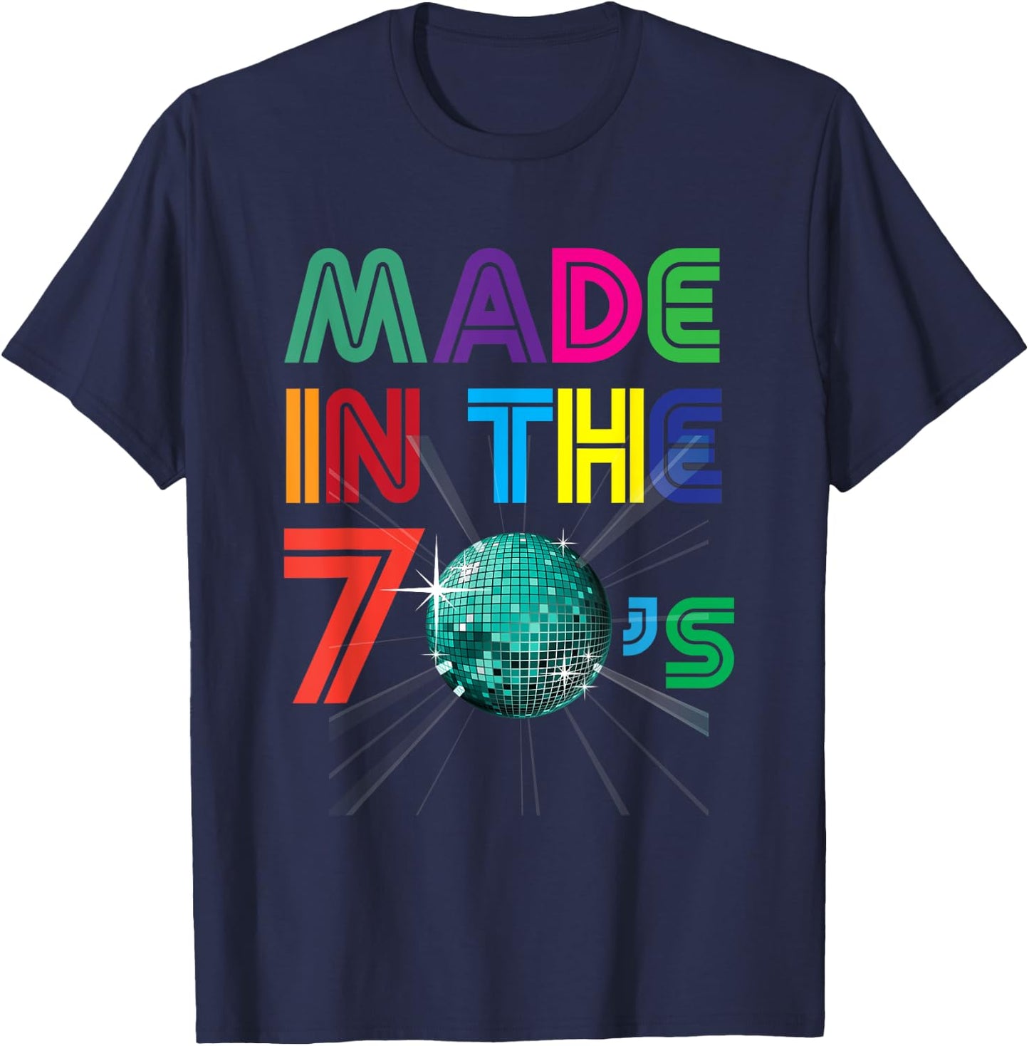 Vintage Retro Made In The 70s Gift +- 40 Yrs Years Old T-Shirt - T-Shirt | Navy