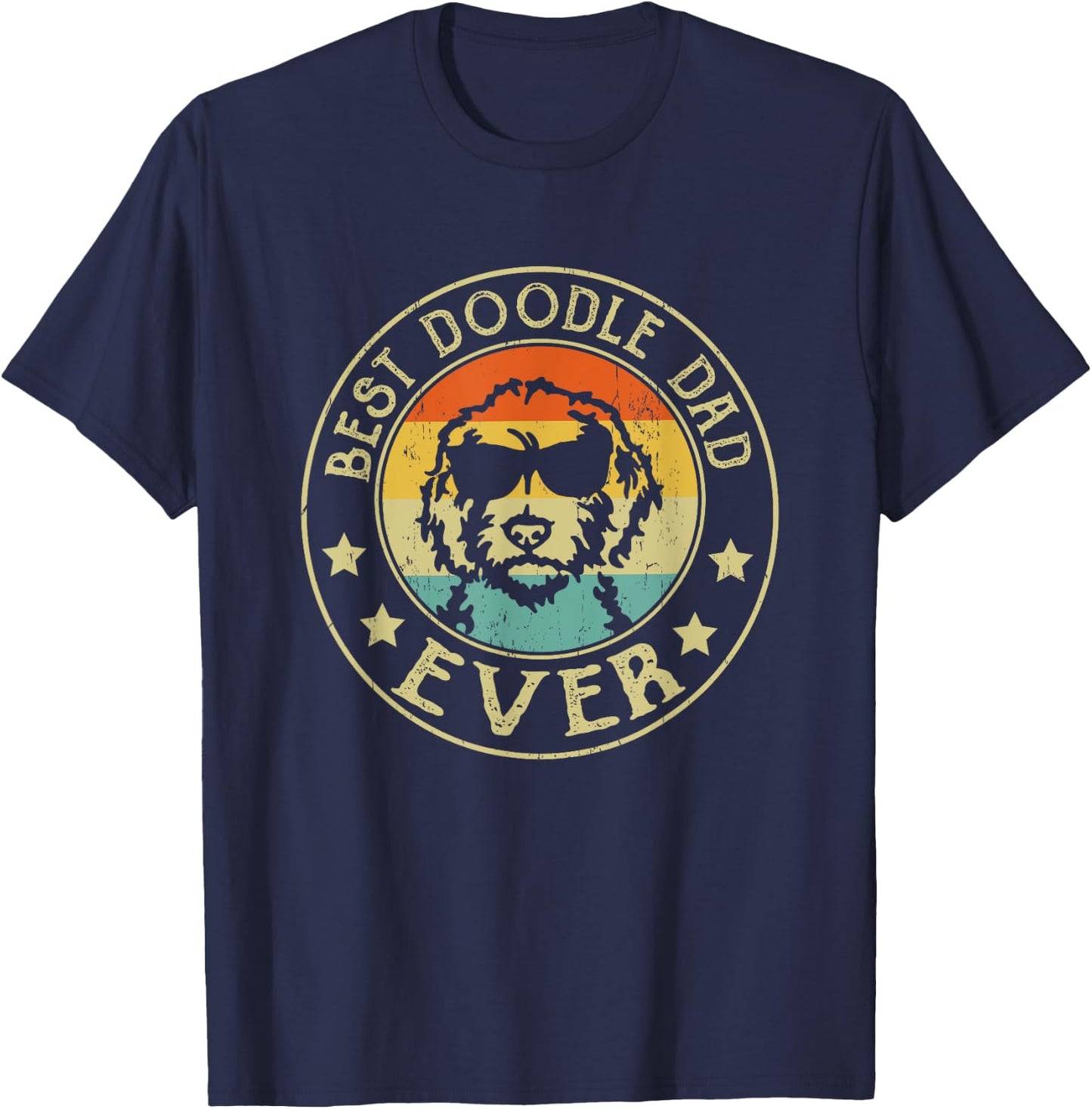 Best Doodle Dad Ever Daddy Gifts Dog Lover Owner T-Shirt - T-Shirt | Navy