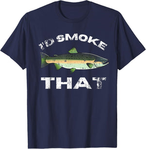 Funny Smoked Salmon Grilling Fishing Vintage Men's T-Shirt - T-Shirt | Navy