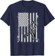Patriotic Ehlers-Danlos Syndrome EDS Awareness Zebra Ribbon T-Shirt - T-Shirt | Navy