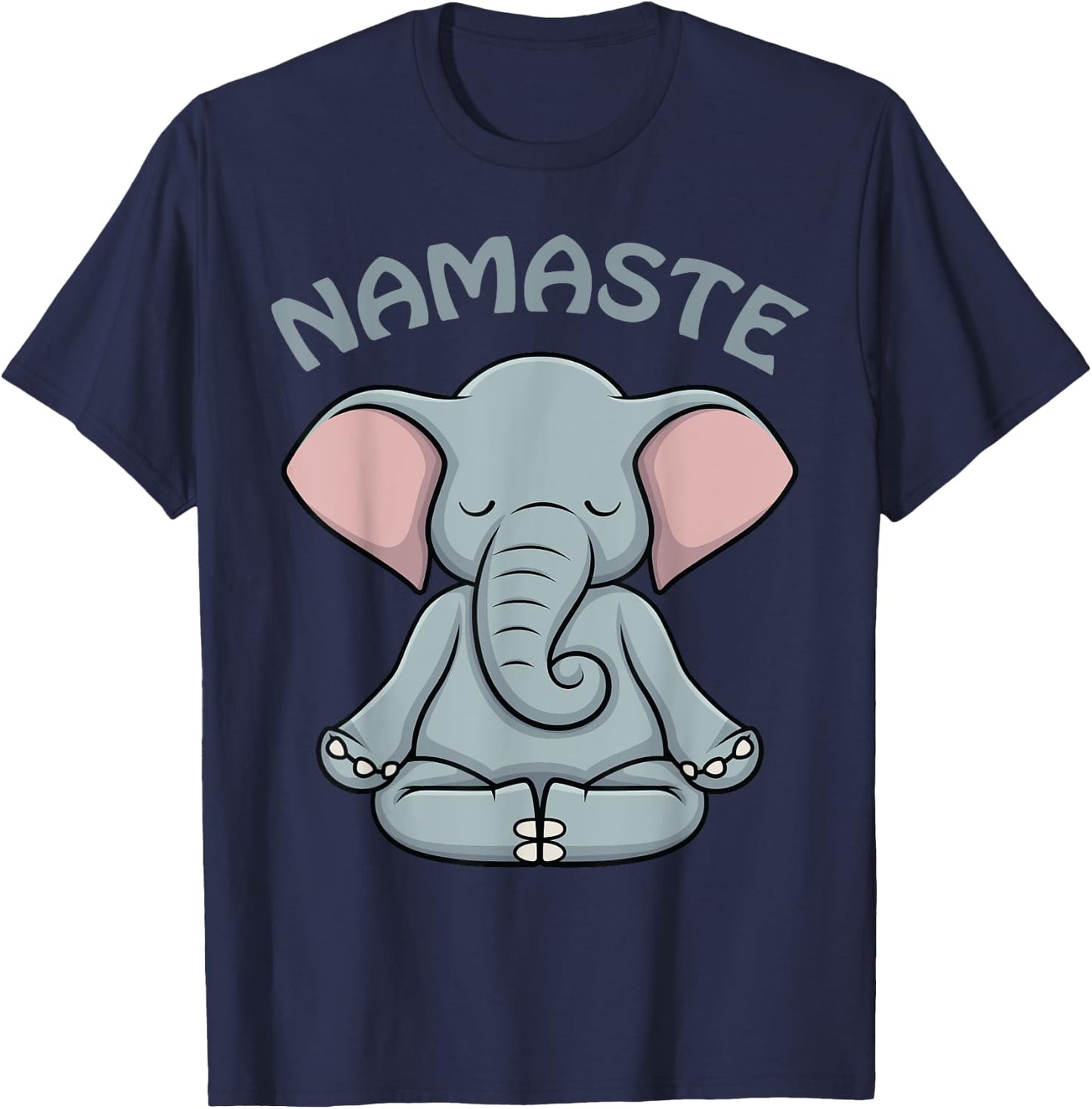 Elephant Yoga Shirt Funny Elephant Lovers Namaste Hatha Yoga T-Shirt - T-Shirt | Navy