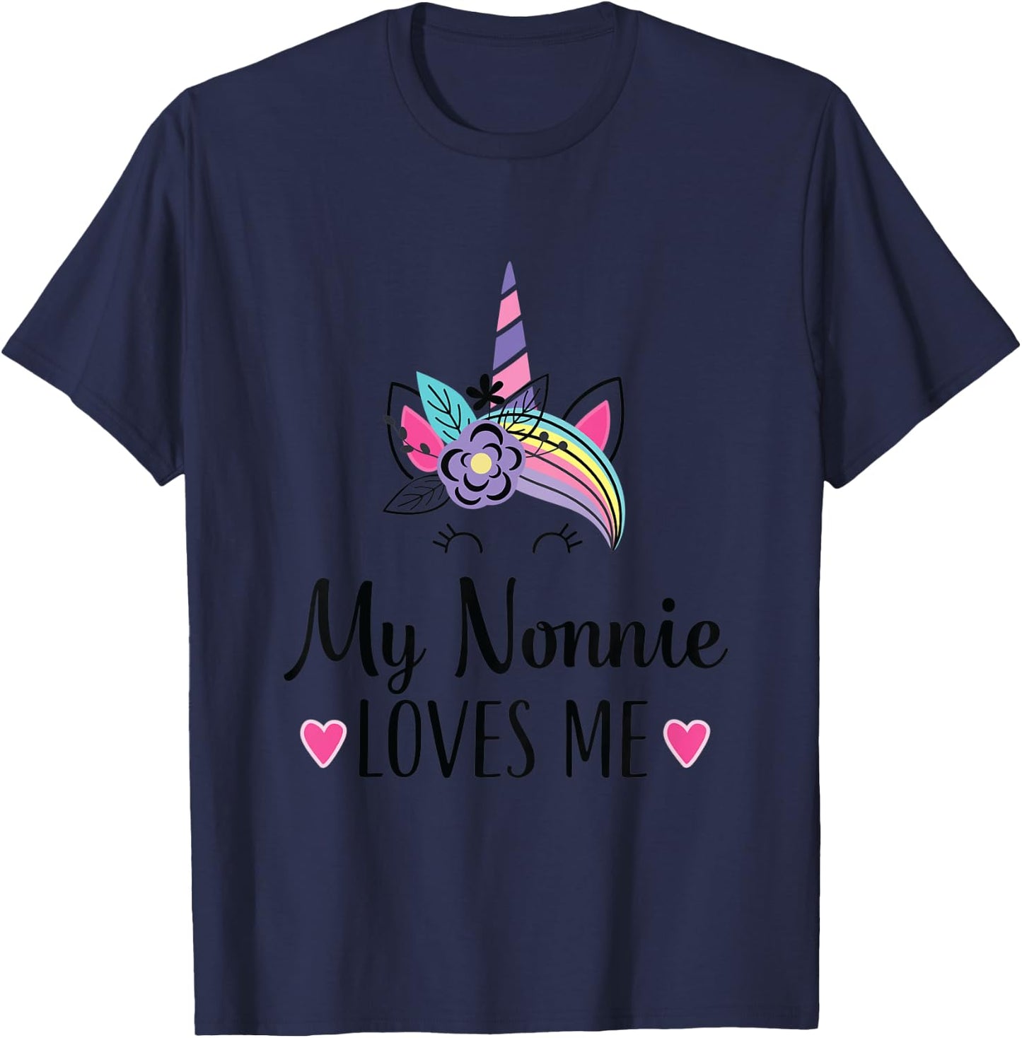 Kids My Nonnie Loves Me Granddaughter Unicorn T-Shirt - T-Shirt | Navy