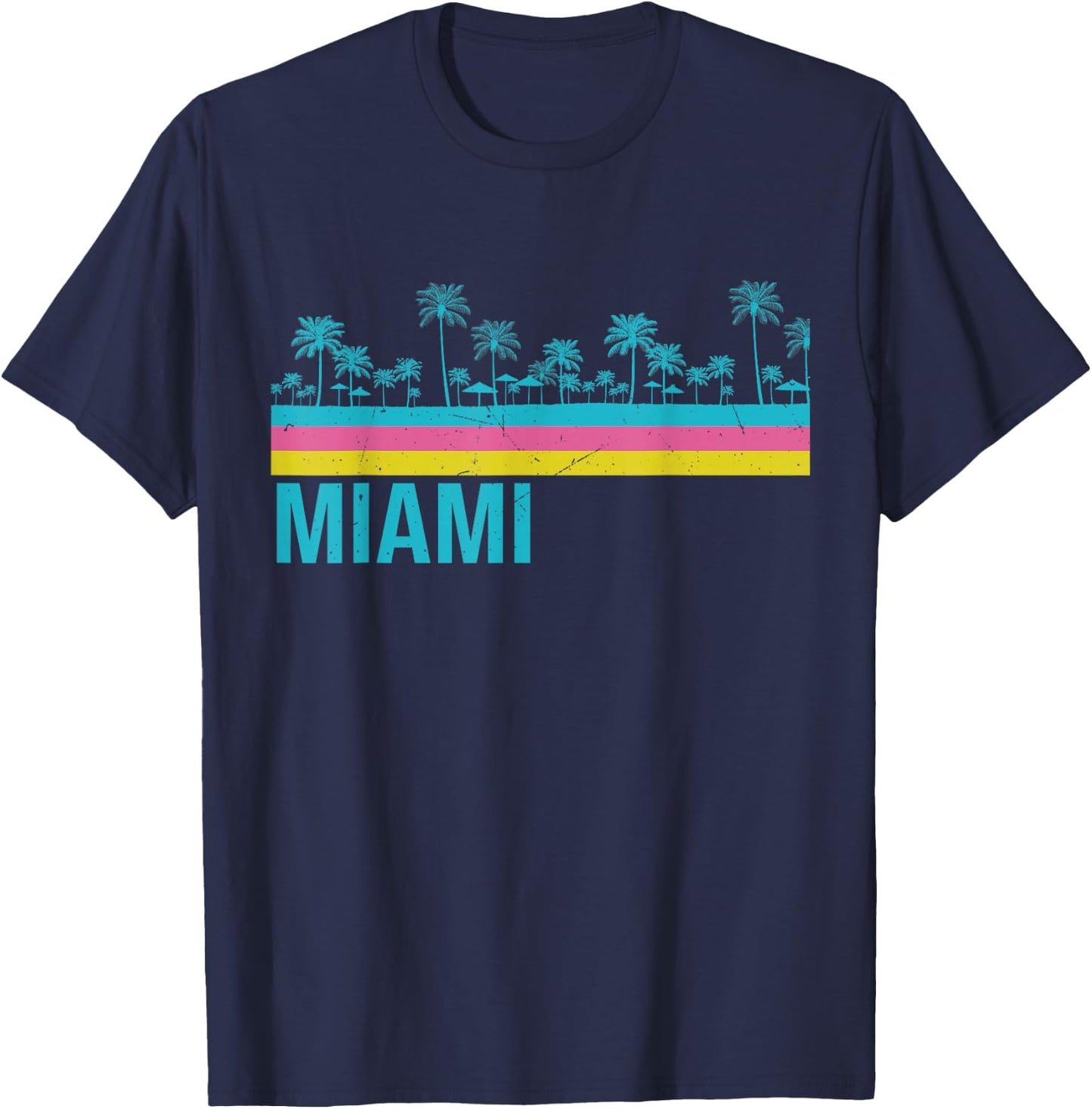 Miami Retro Vintage T-Shirt - T-Shirt | Navy