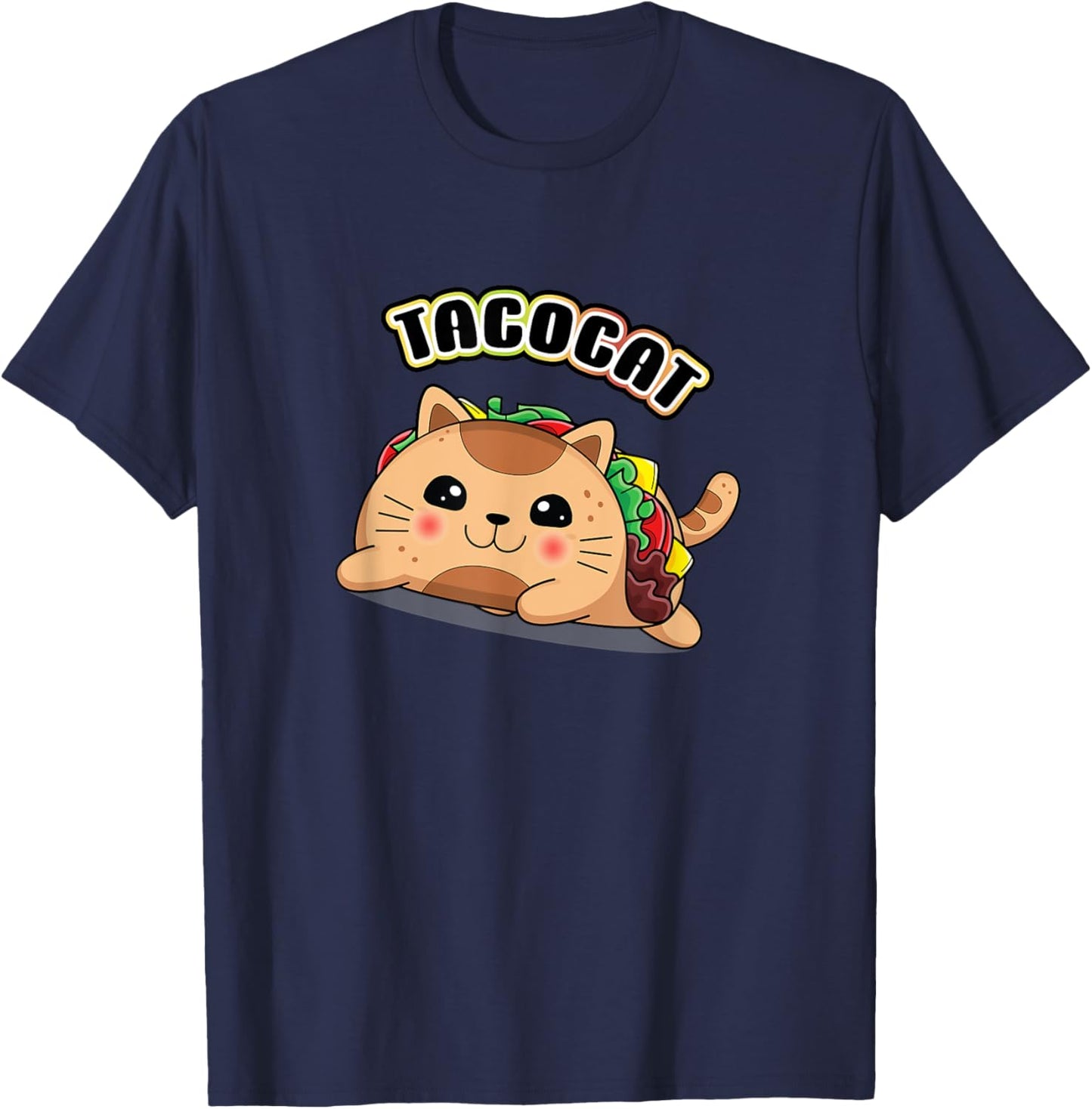 Taco Cat Lovers , Small, Black T-Shirt - T-Shirt | Navy