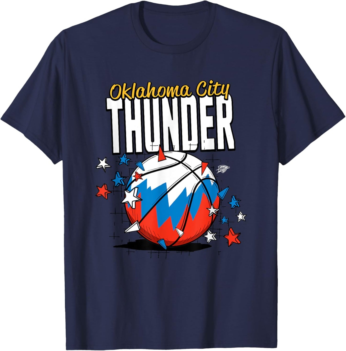NBA Oklahoma City Thunder Basketball Doodle Stars T-Shirt - T-Shirt | Navy