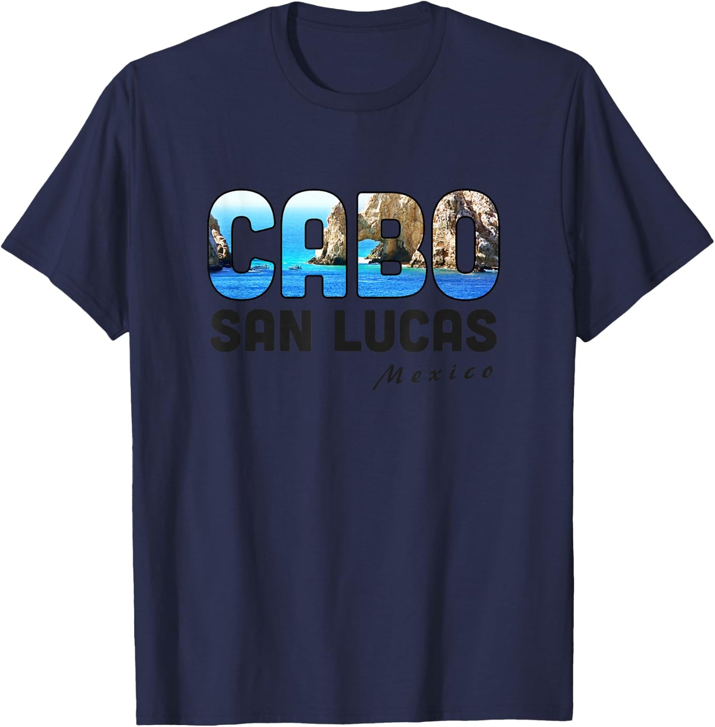 Cabo San Lucas Mexico Baja Beach Cliffs Water Swimming T-Shirt - T-Shirt | Navy