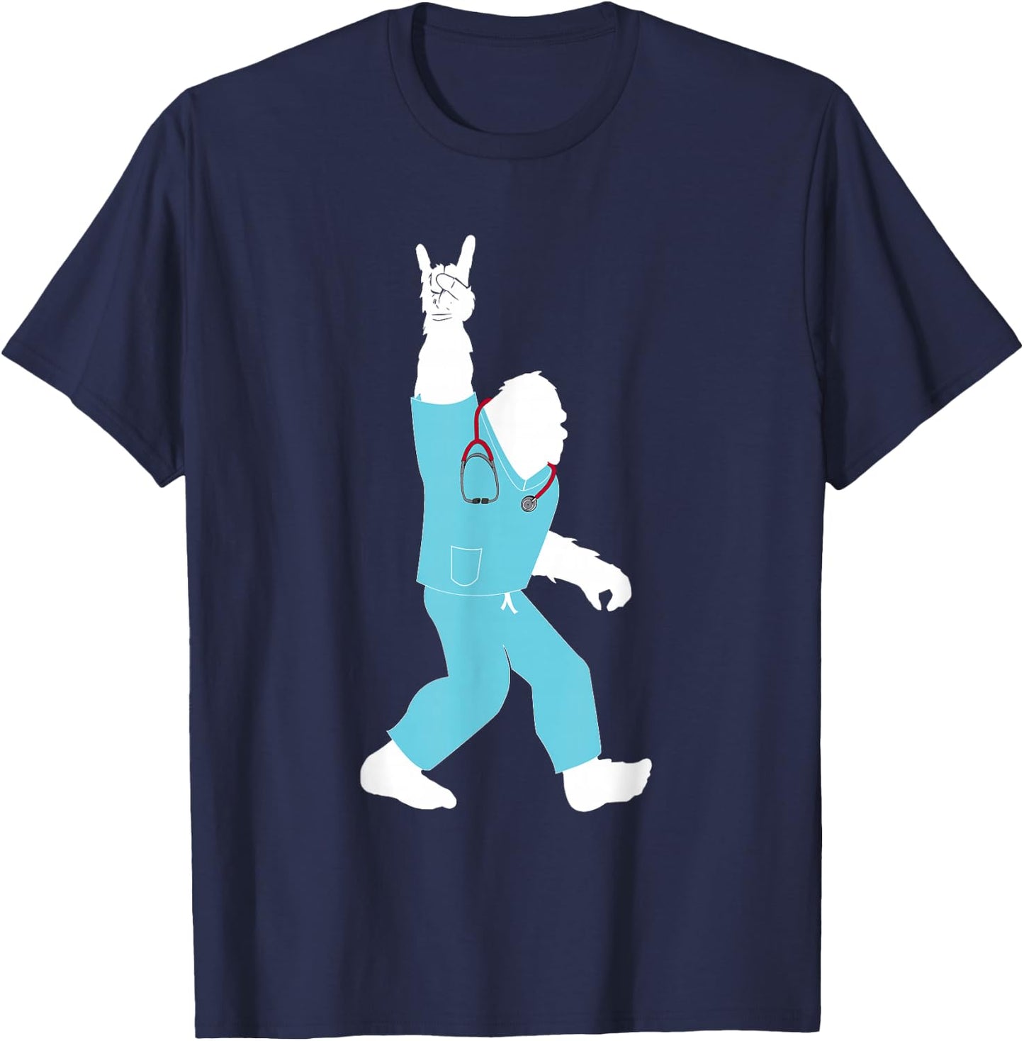 Bigfoot Supports Nurse and Doctor Scrub Life Designs T-Shirt - T-Shirt | Navy